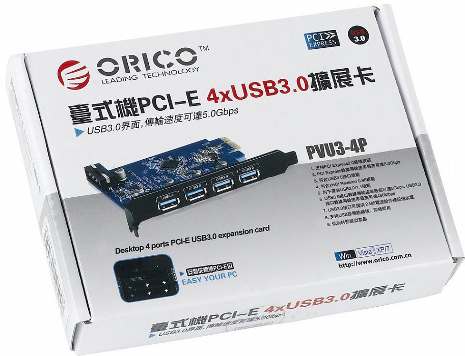 Плата расширения Orico PVU3-4P купить в интернет-магазине icover