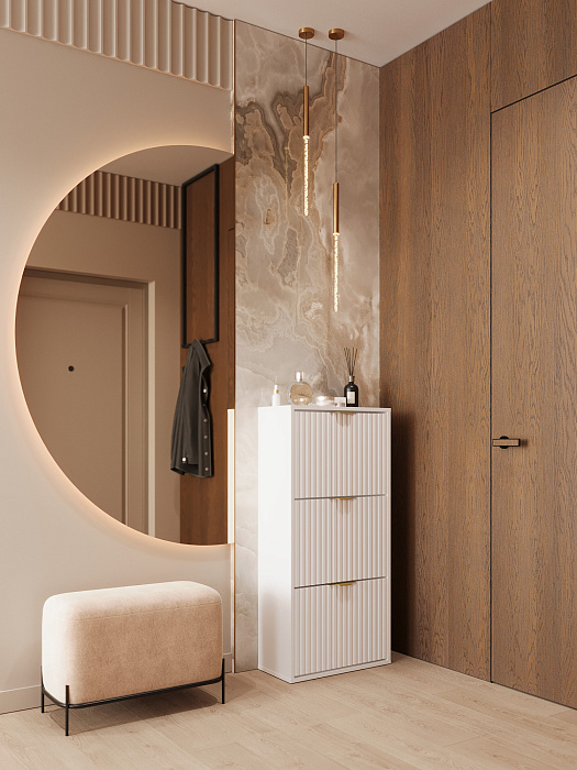 Тумба для обуви RIDBERG LUGANO 3Я (White/Gold) купить в интернет-магазине icover