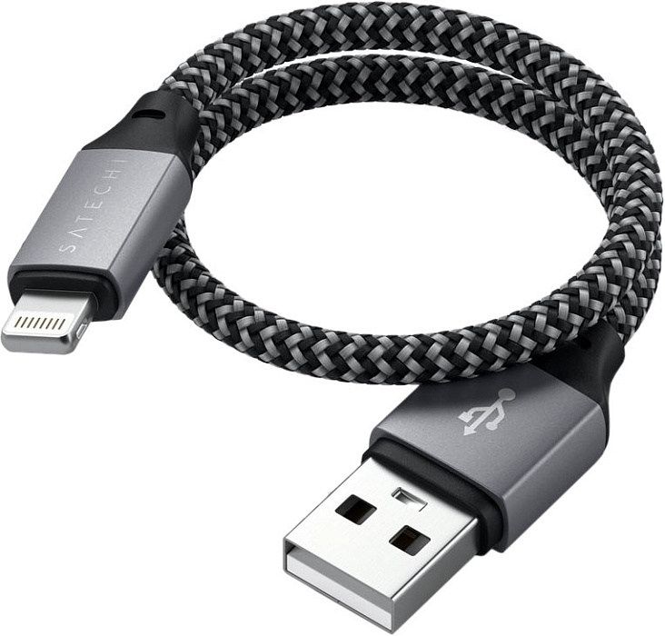Кабель Satechi ST-TAL10M USB-A/Lightning 25cm (Space Grey) купить в интернет-магазине icover