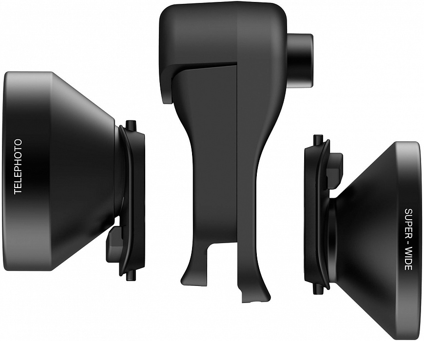 Набор объективов Olloclip Super-Wide Pro + Telephoto Pro (OC-0000299-EU) для iPhone Xs Max (Black) купить в интернет-магазине icover