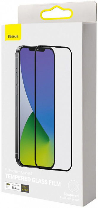 Защитное стекло Baseus Full-screen Curved Tempered 0.3mm (SGAPIPH67N-KA01) для iPhone 12 Pro Max (Black) купить в интернет-магазине icover