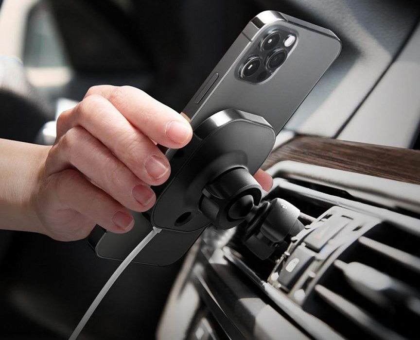 Автомобильный держатель Spigen MagFit Car Mount (ACP02791) для MagSafe (Black) купить в интернет-магазине icover