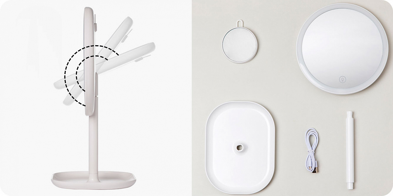 Зеркало косметическое настольное Xiaomi Jordan Judy LED Makeup Mirror (NV529) с подсветкой (White) купить в интернет-магазине icover