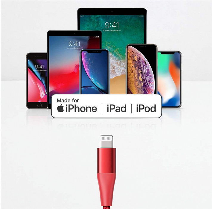 Кабель для iPod, iPhone, iPad Anker Powerline+ II (A8653H91) USB-C to Lightning 1.8m (Red) купить в интернет-магазине icover