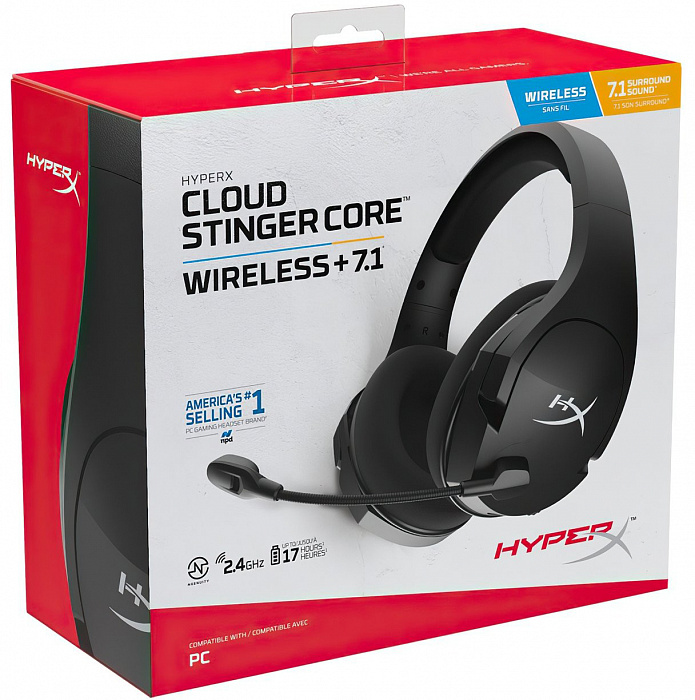 Беспроводная игровая гарнитура HyperX Cloud Stinger Core 7.1 HHSS1C-BA-BK/G (Black) купить в интернет-магазине icover