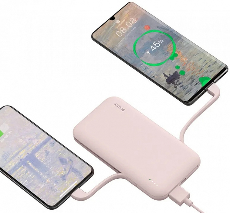 Внешний аккумулятор Solove W7 10000 mAh (Pink) купить в интернет-магазине icover