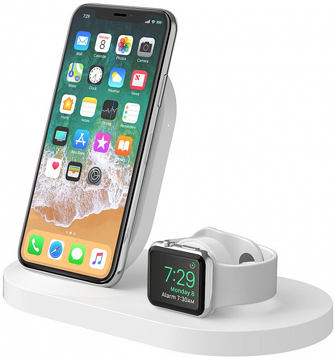 Беспроводная док-станция Belkin BoostUp F8J235vfWHT для iPhone/Apple Watch (White) купить в интернет-магазине icover