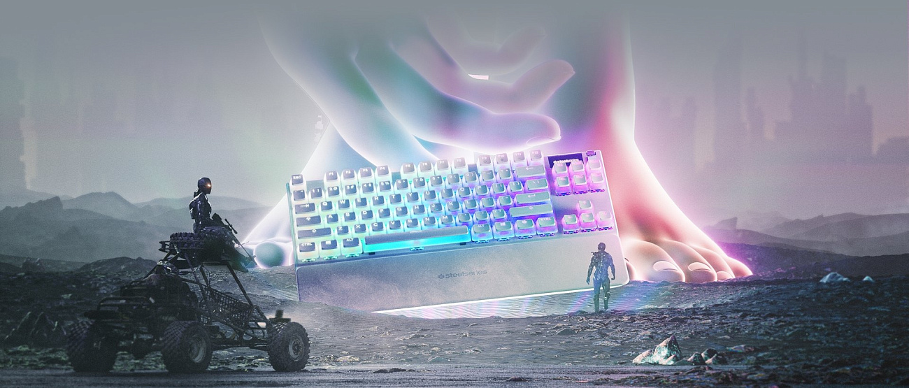Игровая клавиатура SteelSeries Apex 7 TKL Ghost RU Red Switches (64656) купить в интернет-магазине icover