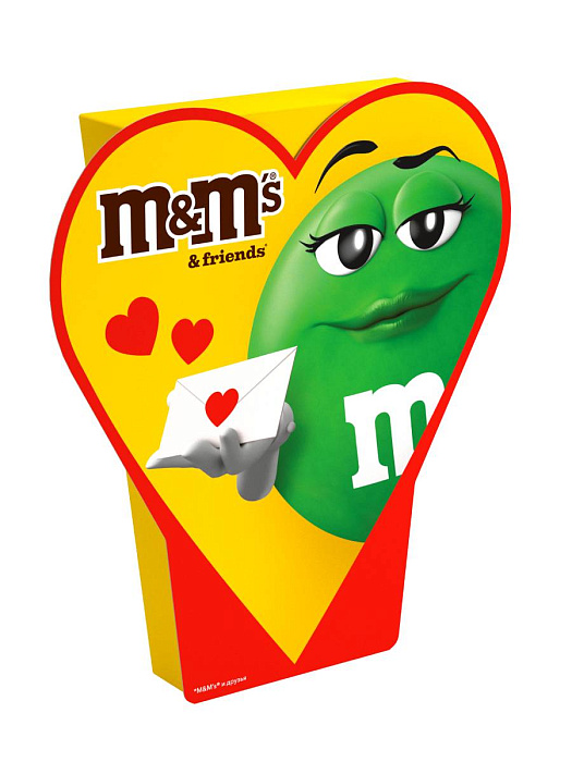 Сладкий подарок M&M'S и друзья Сердце на 14 февраля и 8 марта, набор конфет M&M'S, Skittles, Snickers, Milky Way, Twix (2 х 127 г.) купить в интернет-магазине icover