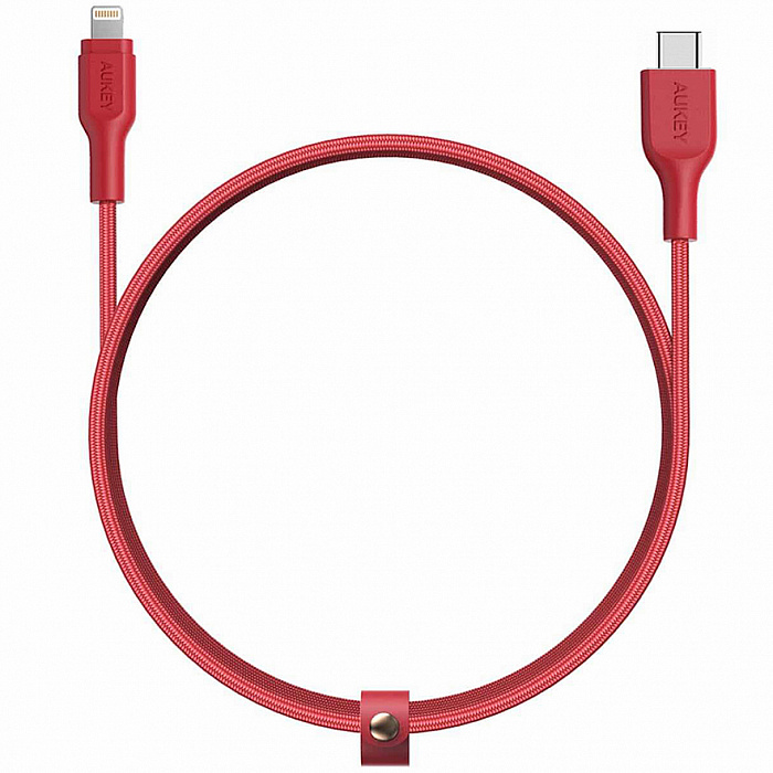 Кабель для iPod, iPhone, iPad Aukey Braided Nylon (CB-CL2) USB-C to Lightning 2m (Red) купить в интернет-магазине icover