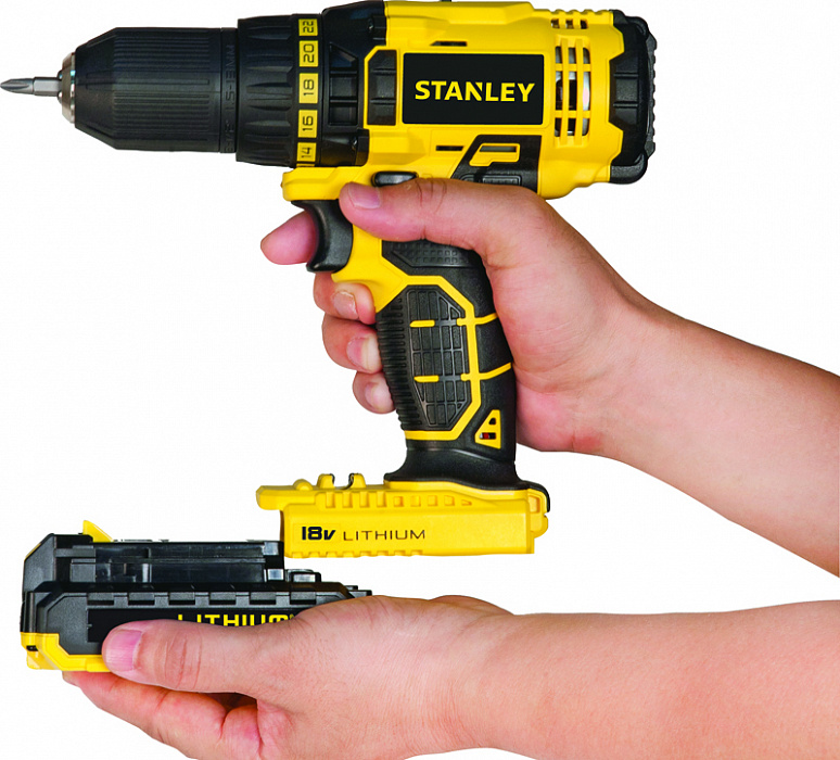 Дрель-шуруповерт Stanley SCD20C2K-RU (Yellow) купить в интернет-магазине icover