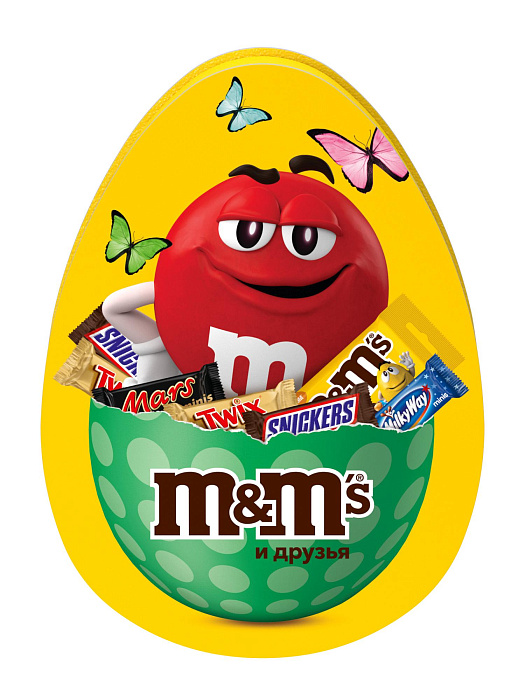 Подарочный набор M&M'S и друзья Пасхальное яйцо, набор шоколадных конфет M&M'S, Snickers, Twix, Milky Way, Mars, Bounty, Skittles (217 г.) купить в интернет-магазине icover