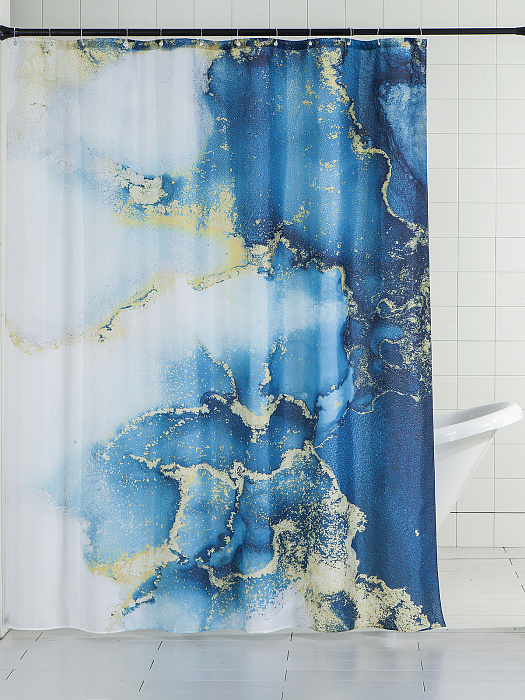 Штора для ванной комнаты Ridberg 180x200 см (Blue marble) купить в интернет-магазине icover