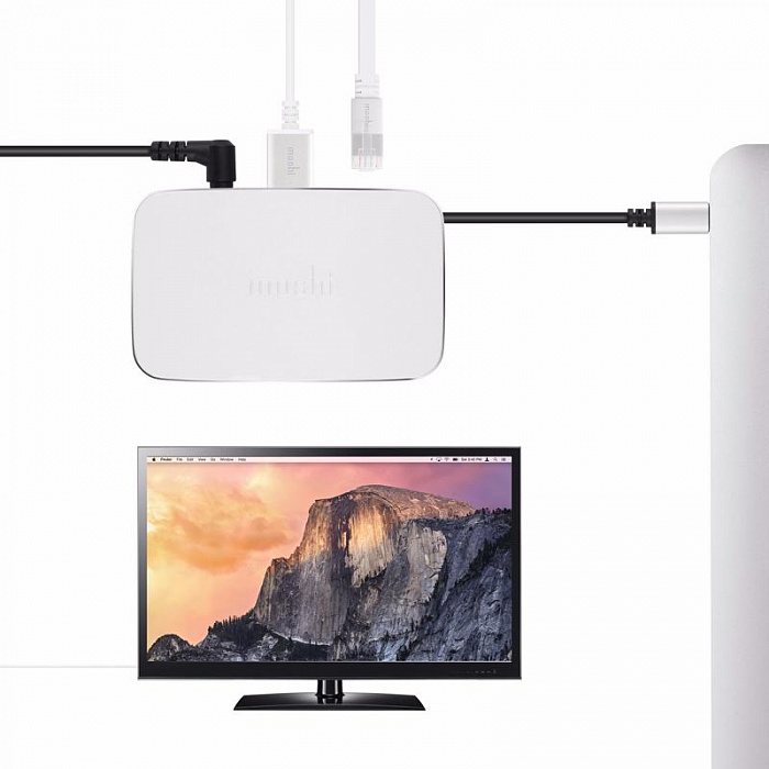 Док-станция Moshi Symbus Compact USB-C Dock (99MO084209) для ноутбука с поддержкой USB-C/Thunderbolt 3 (Silver) купить в интернет-магазине icover