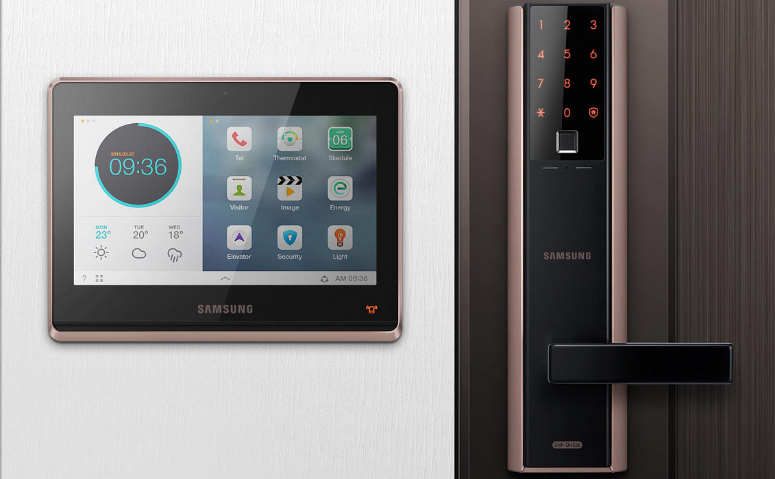 Электронный дверной замок Samsung SHP-DH538MC/VK (Copper) купить в интернет-магазине icover