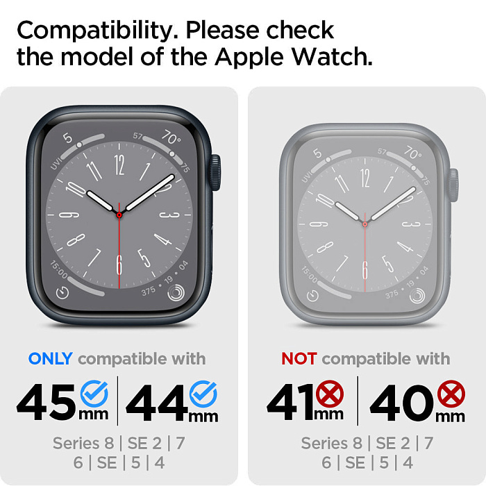 Чехол Spigen Liquid Crystal (ACS04196) для Apple Watch 44/45mm (Clear) купить в интернет-магазине icover