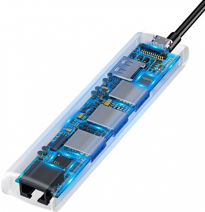 USB-концентратор Baseus Mechanical eye Six-in-one CAHUB-J0G (Grey) купить в интернет-магазине icover