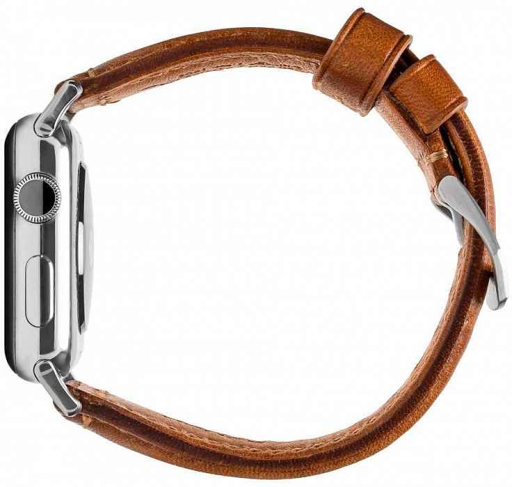 Ремешок Nomad Traditional Strap (NM1A4RST00) для Apple Watch Series SE/6/2/3/4 42/44 mm (Brown/Silver) купить в интернет-магазине icover