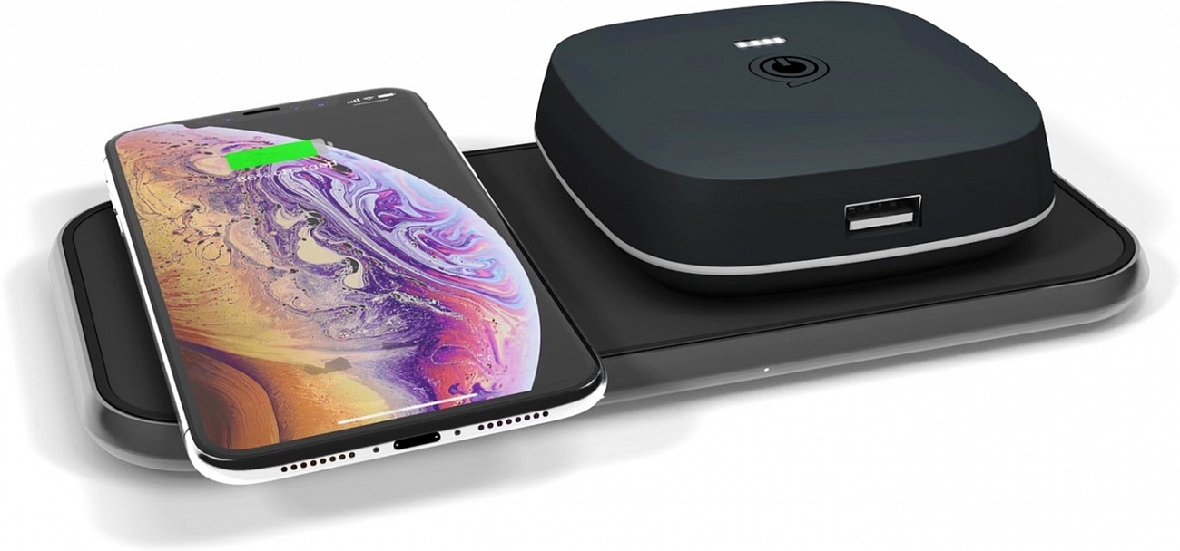 Беспроводное зарядное устройство Zens Dual Aluminium Wireless Charger ZEDC04B (Black) купить в интернет-магазине icover