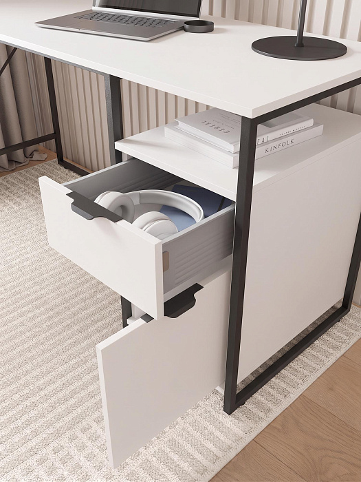 Стол письменный лофт RIDBERG NEVADA  (White/Black) купить в интернет-магазине icover