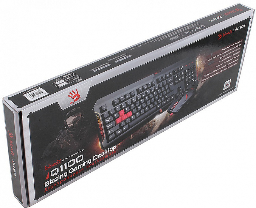 A4Tech Bloody Q1100/B1100 - игровой комплект клавиатура+мышь (Q100+S2) купить в интернет-магазине icover