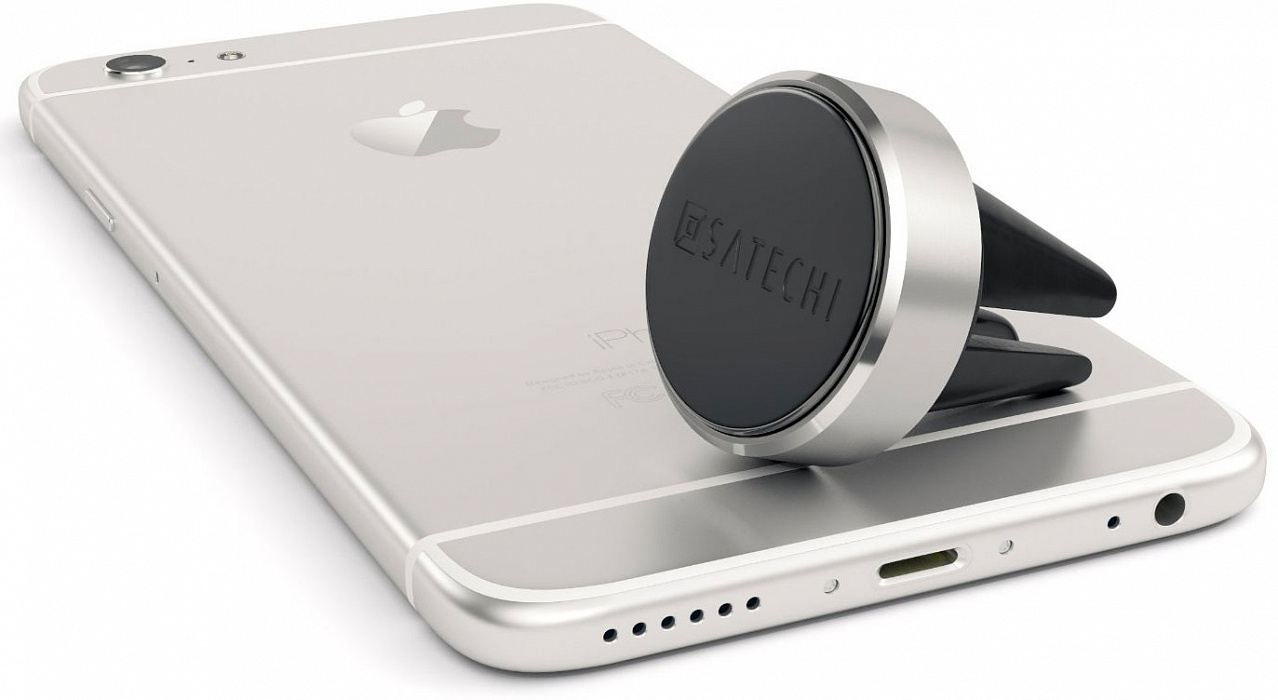Satechi Aluminum Magnet Vent Mount (B019PJLU32) - держатель для смартфона в воздуховод (Silver) купить в интернет-магазине icover