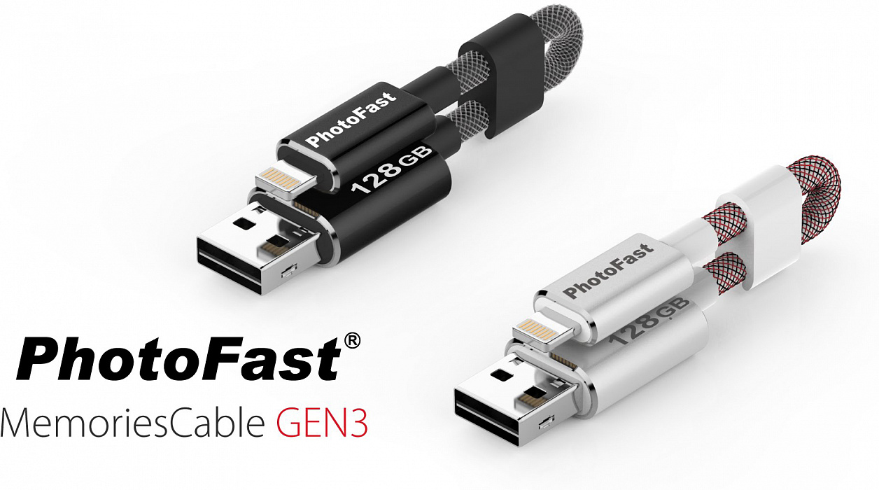 Флеш-накопитель PhotoFast MemoriesCable GEN3 128Gb (Black) купить в интернет-магазине icover