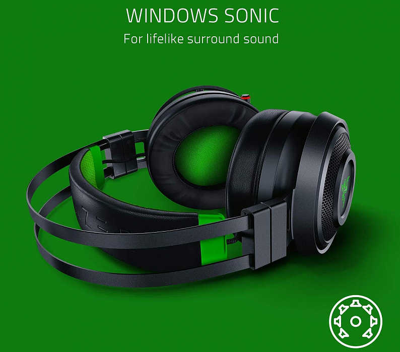 Игровая гарнитура Razer Nari Ultimate Wireless (RZ04-02910100-R3M1) для Xbox One (Black/Green) купить в интернет-магазине icover