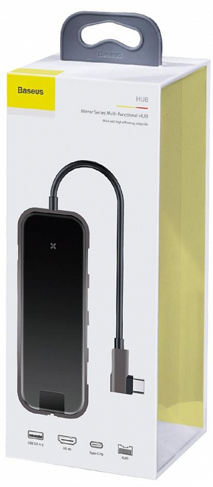 USB-концентратор Baseus Multi-functional Hub (CAHUB-DZ0G) USB-C to HDMI/3xUSB 3.0/RJ45/PD (Deep Grey) купить в интернет-магазине icover