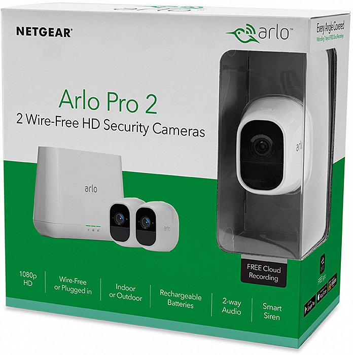 Комплект видеонаблюдения Netgear Arlo Pro 2 с двумя камерами (White) купить в интернет-магазине icover
