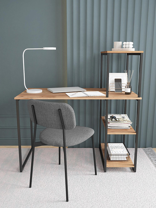 Стол-стеллаж лофт мини RIDBERG MEMPHIS (Oak/Black) купить в интернет-магазине icover