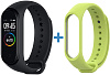 Фитнес-браслет Xiaomi Mi Band 4 + сменный ремешок Silicon (Black/Light Green) купить в интернет-магазине icover