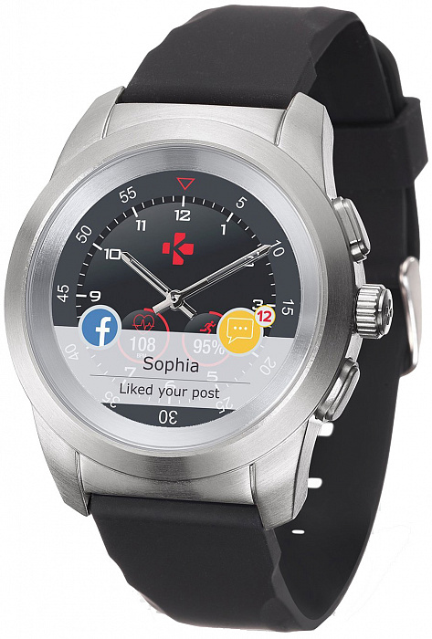 Смарт-часы MyKronoz ZeTime Original Regular (Matte Silver/Black) купить в интернет-магазине icover