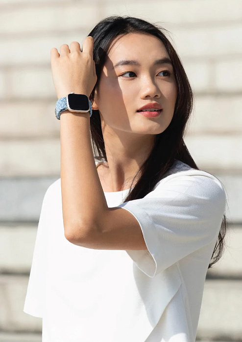 Ремешок Uniq Aspen DE (41MM-ASPDECBLU) для Apple Watch 41 / 40 / 38 mm (Cerulean Blue) купить в интернет-магазине icover