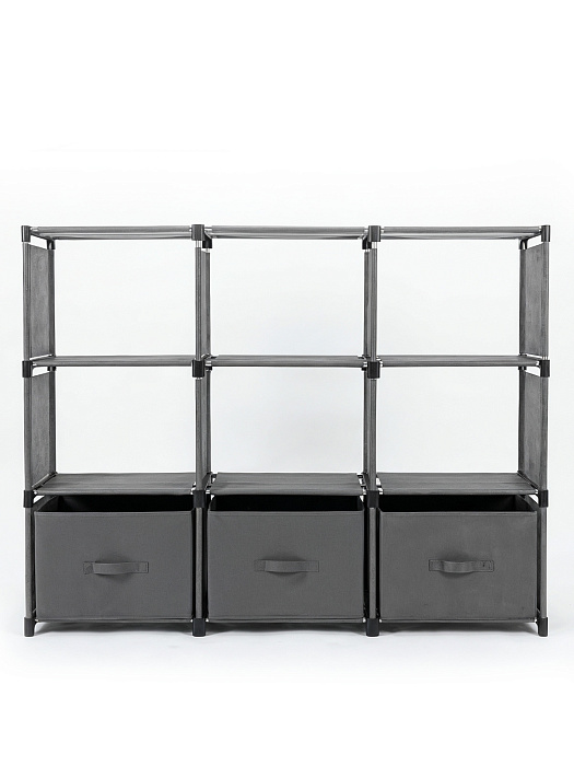 Стеллаж Ridberg 9 ячеек с коробками (Grey) купить в интернет-магазине icover