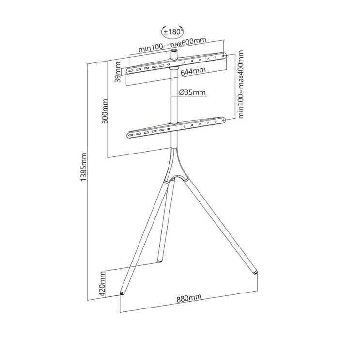 Стойка для телевизора с кронштейном Ridberg TV Floor Stand FS12-46F (Black) купить в интернет-магазине icover