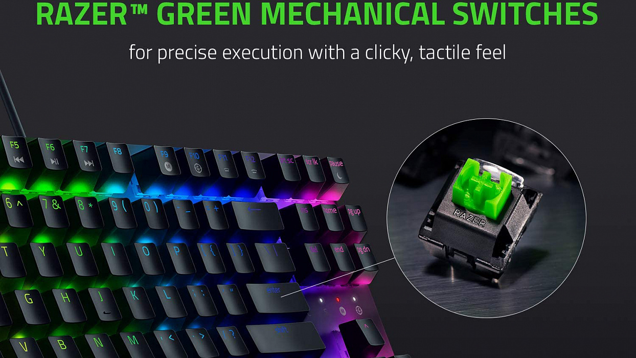 Игровая клавиатура Razer BlackWidow V3 Green Switch RZ03-03490700-R3R1 (Black) купить в интернет-магазине icover