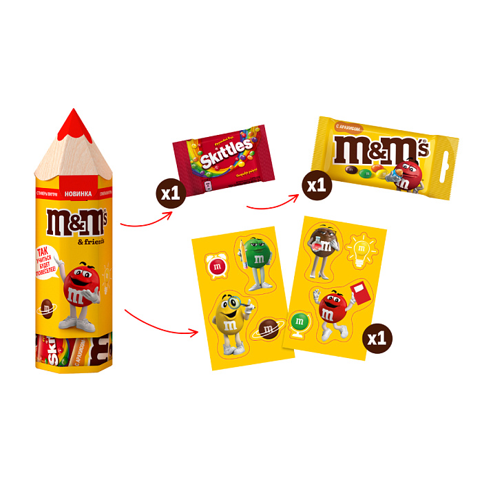 Подарочный набор M&M's & Friends Карандаш (60г) купить в интернет-магазине icover
