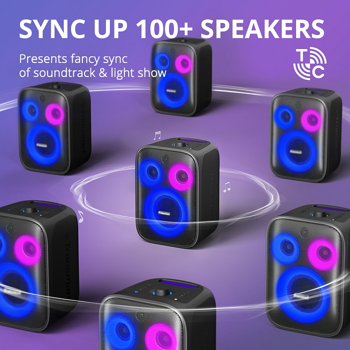 Портативная акустика Tronsmart Halo 200 Dual Mic 120W (Black) купить в интернет-магазине icover