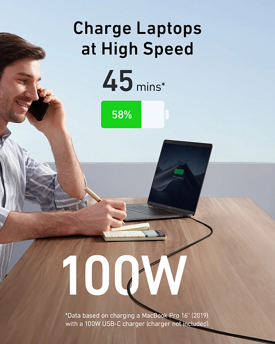 Кабель Anker PowerLine III USB-C/USB-C 1.8м A8856 (Black) купить в интернет-магазине icover