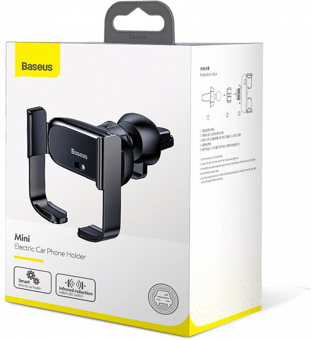 Автомобильный держатель Baseus Mini Electric (SUHW01-01) для смартфона (Black) купить в интернет-магазине icover