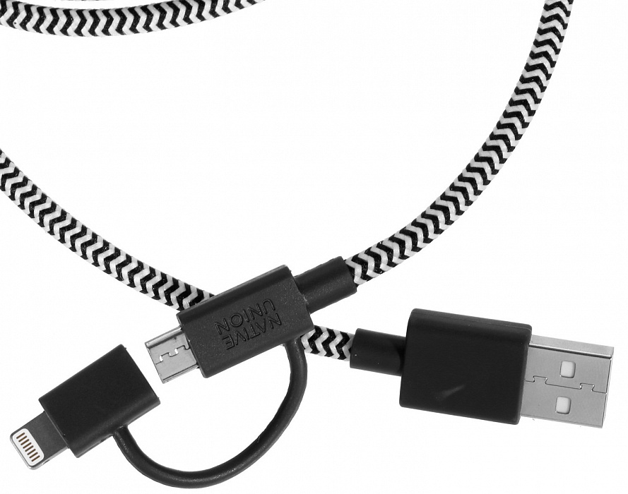 Native Union Belt Cable Twin Head (BELT-UL-ZEB) - зарядный кабель Apple Lightning (Zebra) купить в интернет-магазине icover