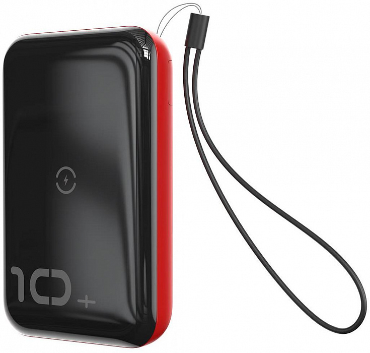 Внешний аккумулятор Baseus Mini S Bracket 10W Wireless Charger 10000mAh (Black/Red) купить в интернет-магазине icover
