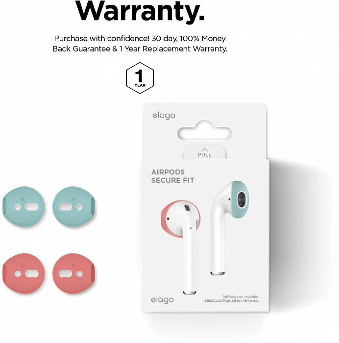 Держатель Elago Secure Fit (EAP-PADSM-IROCBL) для наушников Apple AirPods (Italian Rose/Coral Blue) купить в интернет-магазине icover