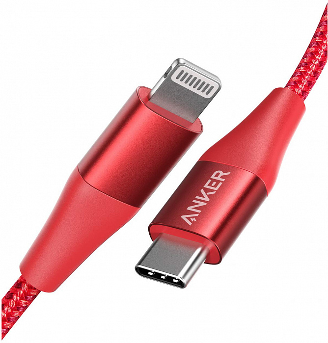 Кабель для iPod, iPhone, iPad Anker Powerline+ II (A8653H91) USB-C to Lightning 1.8m (Red) купить в интернет-магазине icover