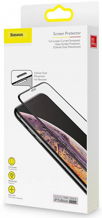 Защитное стекло Baseus Full-screen Curved Tempered Glass Screen Protector (SGAPIPH58-WD01) для iPhone X/Xs/11 Pro (Black) купить в интернет-магазине icover