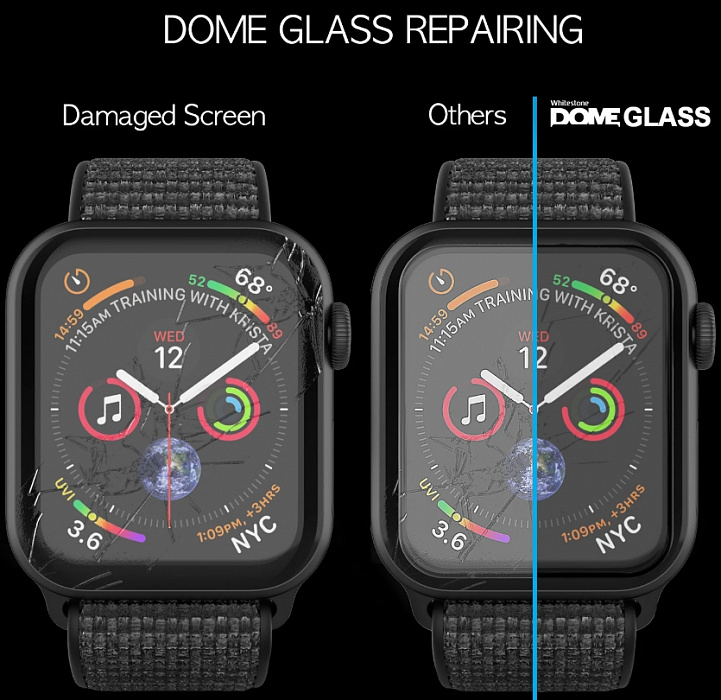 Защитное стекло Whitestone Dome Glass для Apple Watch Series SE/6/4/5 44mm (Clear) купить в интернет-магазине icover