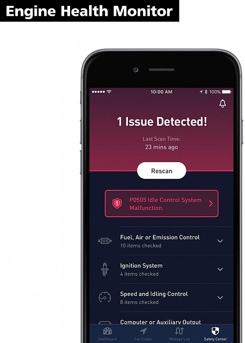Диагностический адаптер Nonda ZUS Smart Vehicle Health Monitor ZUHMBKBTV (Black) купить в интернет-магазине icover