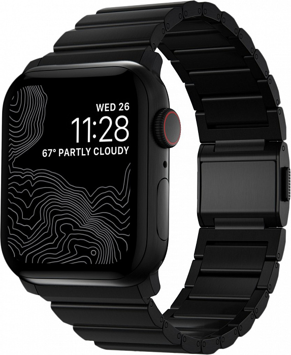 Ремешок Nomad Titanium Band v2 для Apple Watch Series SE/6/2/3/4 42/44 mm (Black) купить в интернет-магазине icover