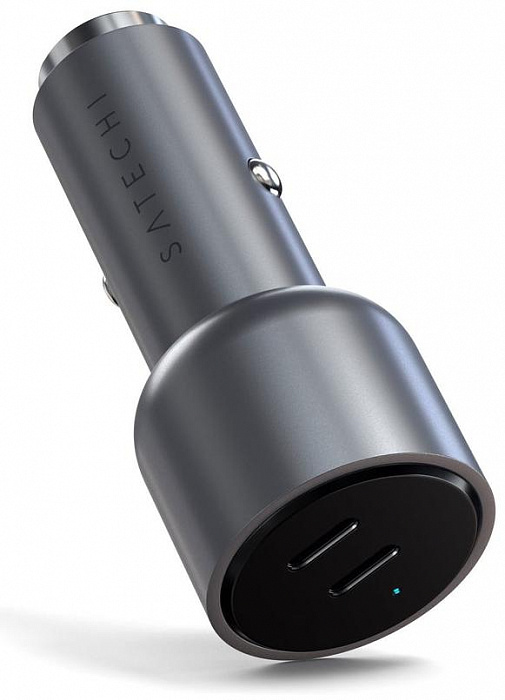 Автомобильное зарядное устройство Satechi 40W Dual USB-C PD ST-U2C40CCM (Space Grey) купить в интернет-магазине icover